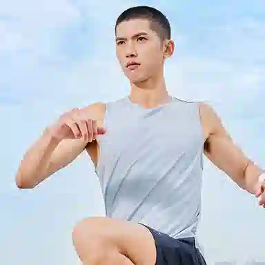 乔丹 印花训练薄款背心 男款 日光蓝