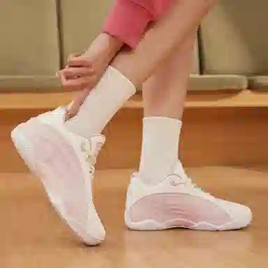 乔丹 运动舒适 减震防滑耐磨 低帮 篮球鞋 女款 云粉色