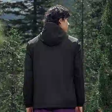 乔丹  山神系列 简约字母 防泼水科技 宽松连帽  商务/休闲生活徒步徒步旅行户外远足都市生活/旅游/通勤 防水防风冲锋衣 男款 黑色