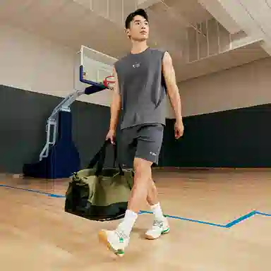 乔丹 纯色运动套头无袖篮球背心 男款 板岩灰