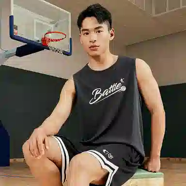 乔丹 速干透气 字母印花休闲薄款 时尚训练比赛 圆领套头篮球背心 男款 铁灰色