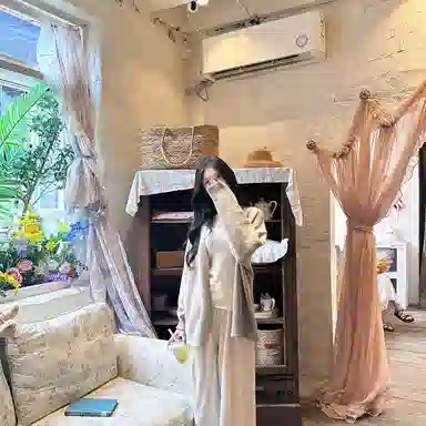 桴生 韩系慵懒风纯色软糯宽松中长款开衫外套上衣针织衫 女款