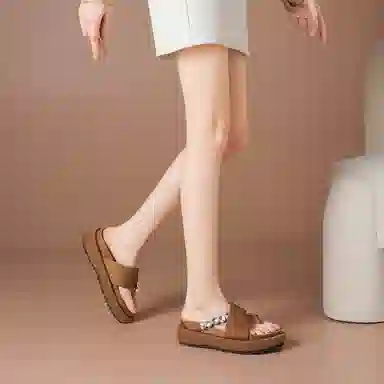 波尔谛奇 厚底舒适潮流时尚 精致外穿 防磨人字拖鞋 女