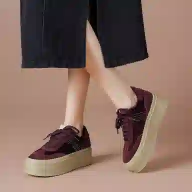 波尔谛奇 牛剖层革 复古百搭加绒 低帮 板鞋 女款