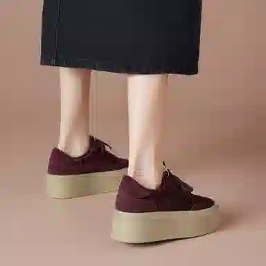 波尔谛奇 牛剖层革 复古百搭加绒 低帮 板鞋 女款