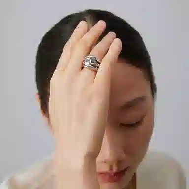 素觉 设计师品牌小众设计高级感 莫桑石 戒指 女款