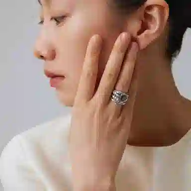 素觉 设计师品牌小众设计高级感 莫桑石 戒指 女款