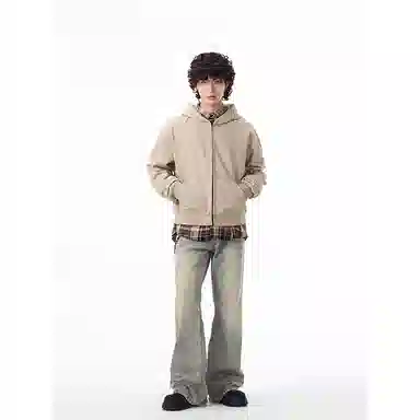 北欧攻略 春秋美式复古加厚保暖百搭连帽开衫夹克卫衣 男女同款