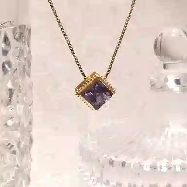 乃瑭 方糖紫定高中紫定成功好运上上签红运当头通勤百搭天然 紫水晶 项链 女款