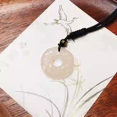 乃瑭 吞金兽聚财纳福国潮高品质平安扣民族风新中式#好运天然 玉髓 项链 男女同款情侣款