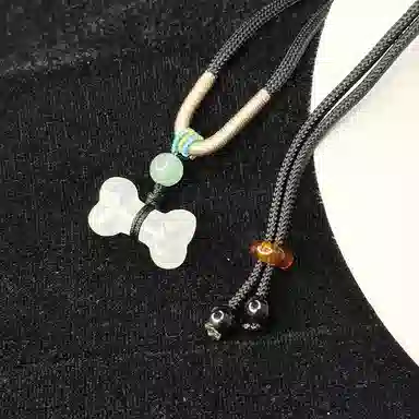 乃瑭 【吃定你了】天生一对猫耳朵猫头骨头 高品质新中式 浪漫甜蜜小众创意百搭 岫玉 项链 男女同款情侣款