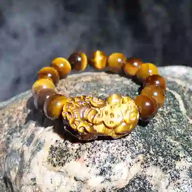 乃瑭 【甄选高品质】 八方来财招财纳福貔貅净化磁场多财多福好运上岸 百搭叠戴天然 虎眼石 手串 男女同款情侣款