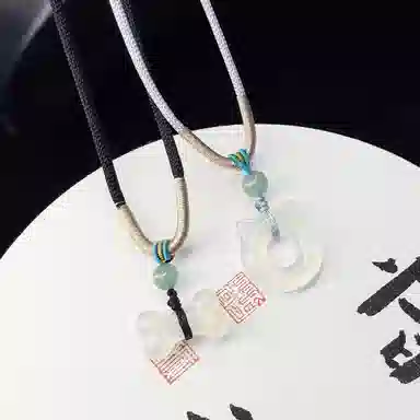 乃瑭 【吃定你了】天生一对猫耳朵猫头骨头 高品质新中式 浪漫甜蜜小众创意百搭 岫玉 项链 男女同款情侣款