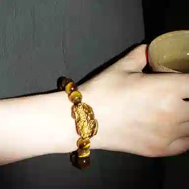 乃瑭 【甄选高品质】 八方来财招财纳福貔貅净化磁场多财多福好运上岸 百搭叠戴天然 虎眼石 手串 男女同款情侣款