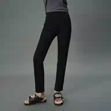 周淼 舒适抓毛底绒保暖修身小脚牛仔裤 女款 黑色