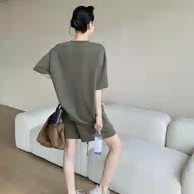 周淼 系带纯色高腰休闲短裤 女款