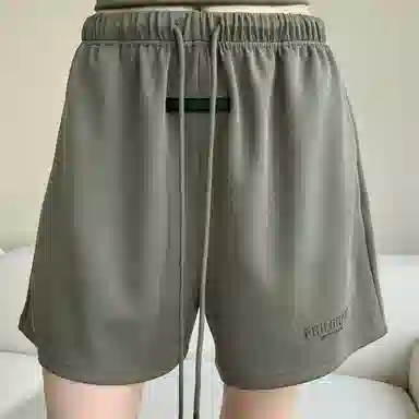 周淼 系带纯色高腰休闲短裤 女款