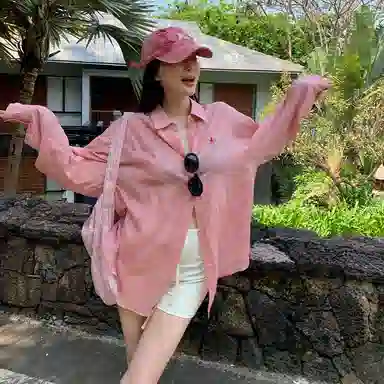周淼 纯色高腰系带休闲短裤 女款
