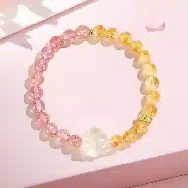 阿梵尼 桃花运招财灵狐  九尾狐手链 前程似锦草莓晶纳福招财暴富平安国风#好运天然 多色水晶 手串 女款