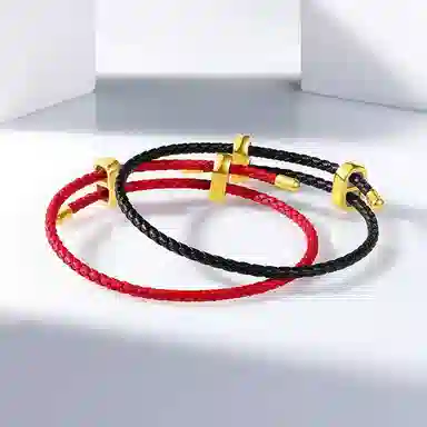 阿梵尼 简约可穿珠 皮绳 手链 男女同款情侣款