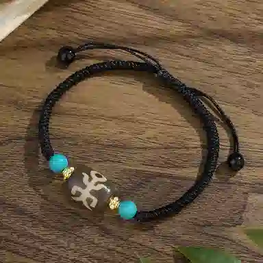 阿梵尼 西藏圣物吉祥平安招财藏传回流九眼天珠吊坠民族风护身吊坠佛珠 男生 女生 礼  玛瑙 玉石项链 男女同款情侣款