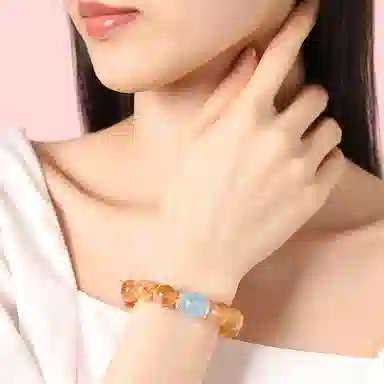 阿梵尼 八方来财新中式 纳福招财 小众设计 气质百搭#好运天然 黄水晶 手串 女款