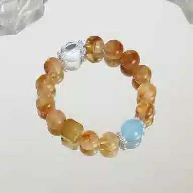 阿梵尼 八方来财新中式 纳福招财 小众设计 气质百搭#好运天然 黄水晶 手串 女款