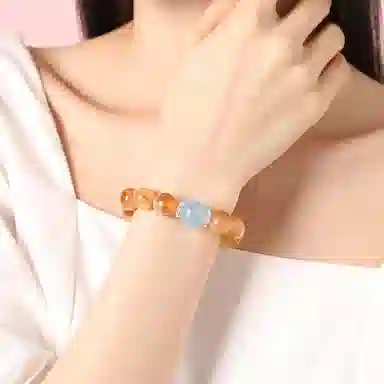 阿梵尼 八方来财新中式 纳福招财 小众设计 气质百搭#好运天然 黄水晶 手串 女款