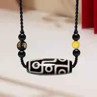 阿梵尼 西藏圣物吉祥平安招财藏传回流九眼天珠吊坠民族风护身吊坠佛珠 男生 女生 礼  玛瑙 玉石项链 男女同款情侣款