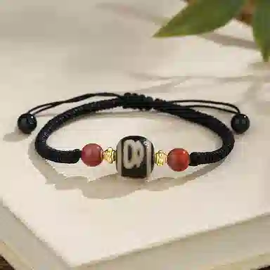 阿梵尼 西藏圣物吉祥平安招财藏传回流九眼天珠吊坠民族风护身吊坠佛珠 男生 女生 礼  玛瑙 玉石项链 男女同款情侣款