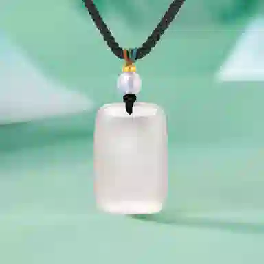 阿梵尼 玉坠无事牌古风玉平安玉牌 玉髓 项链 男女同款情侣款