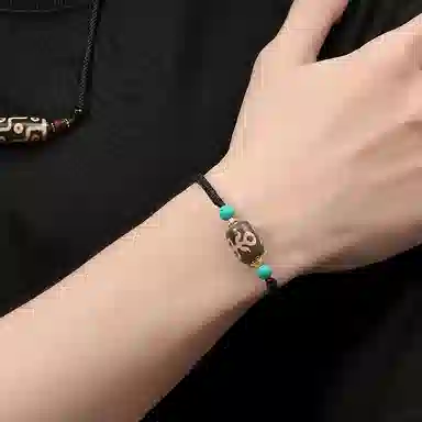 阿梵尼 西藏圣物吉祥平安招财藏传回流九眼天珠吊坠民族风护身吊坠佛珠 男生 女生 礼  玛瑙 玉石项链 男女同款情侣款