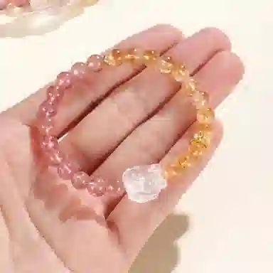 阿梵尼 桃花运招财灵狐  九尾狐手链 前程似锦草莓晶纳福招财暴富平安国风#好运天然 多色水晶 手串 女款