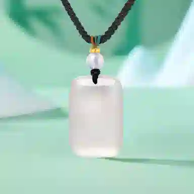 阿梵尼 玉坠无事牌古风玉平安玉牌 玉髓 项链 男女同款情侣款