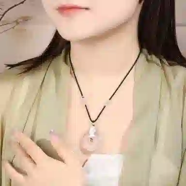 阿梵尼 貔貅平安扣  新中式国潮精致冰透大气 招财进宝平安顺遂编#好运天然 玉髓 玉石项链 男女同款情侣款