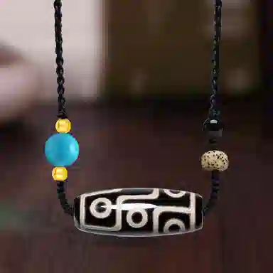 阿梵尼 西藏圣物吉祥平安招财藏传回流九眼天珠吊坠民族风护身吊坠佛珠 男生 女生 礼  玛瑙 玉石项链 男女同款情侣款