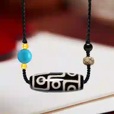 阿梵尼 西藏圣物吉祥平安招财藏传回流九眼天珠吊坠民族风护身吊坠佛珠 男生 女生 礼  玛瑙 玉石项链 男女同款情侣款