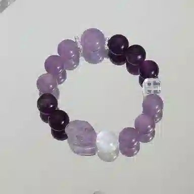 阿梵尼 招财小霸王 招财进宝新中式 国潮复古创意玄学时尚 爆款百搭 日常潮流精致可调节串珠#好运天然 紫水晶 手串 女款