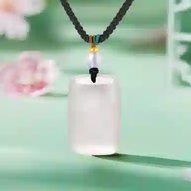 阿梵尼 玉坠无事牌古风玉平安玉牌 玉髓 项链 男女同款情侣款