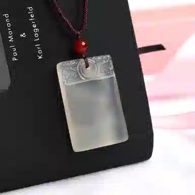 阿梵尼 玉坠无事牌古风玉平安玉牌 玉髓 项链 男女同款情侣款