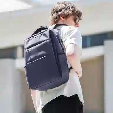 真维斯 潮流时尚商务风机能感百搭高颜值大容量多功能耐磨防泼水出差通勤 织物 双肩包书包背包旅行包 常规 男款 黑色/宝蓝