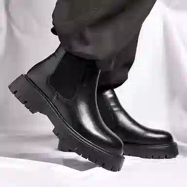 木林森 时尚简约 经典复古 短筒 切尔西靴 男款