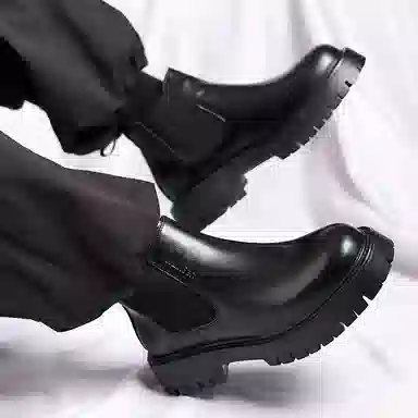 木林森 时尚简约 经典复古 短筒 切尔西靴 男款