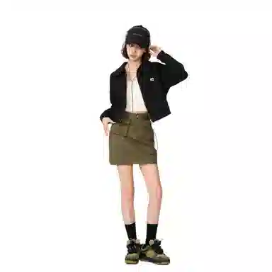 柏黛妃 翻领双拉链舒适时尚卫衣 女款