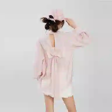 柏黛妃 小众设计感纯色简约长袖衬衫 女款 粉色