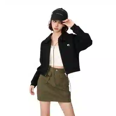 柏黛妃 翻领双拉链舒适时尚卫衣 女款