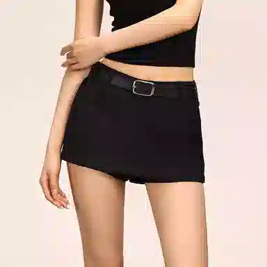 柏黛妃 美式复古简约纯色短款休闲短裙 女款