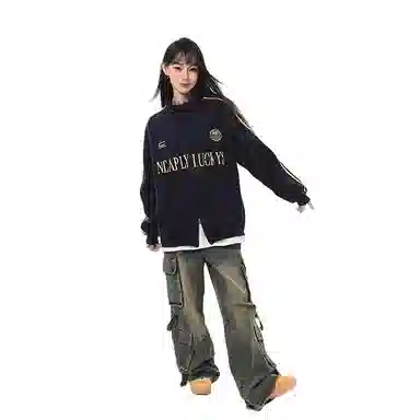 柏黛妃 条纹简约百搭长袖卫衣 女款