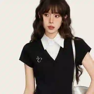 柏黛妃 舒适气质优雅简约短袖连衣裙 女款