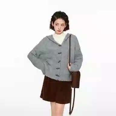 柏黛妃 宽松简约百搭毛衣 女款 深灰色